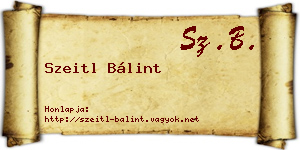 Szeitl Bálint névjegykártya